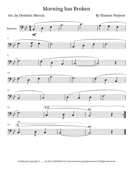 Morning Has Broken (arr. Dominic Meccia)