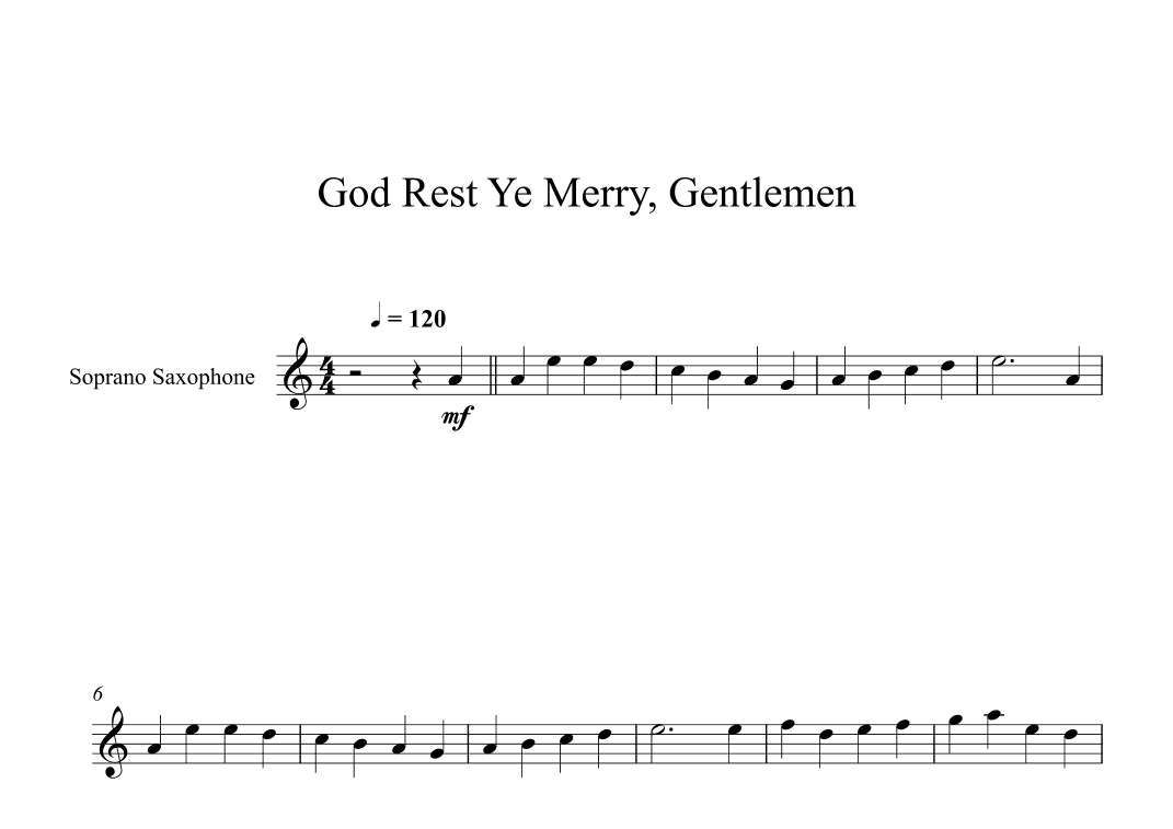 God Rest Ye Merry, Gentlemen (Soprano Sax) (arr. Digital Book Music)