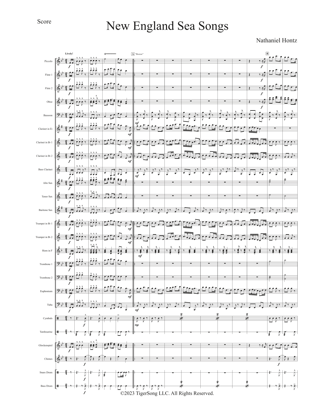 New England Sea Songs (for Concert Band)