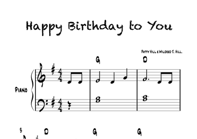 Happy Birthday To You - Easy Piano With Chords Symbols (arr. Glauco Fernandes)