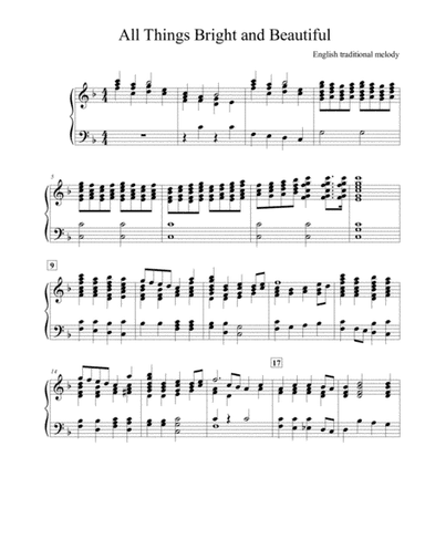 All Things Bright and Beautiful for Handbells or chimes (arr. Harmony Corelli)