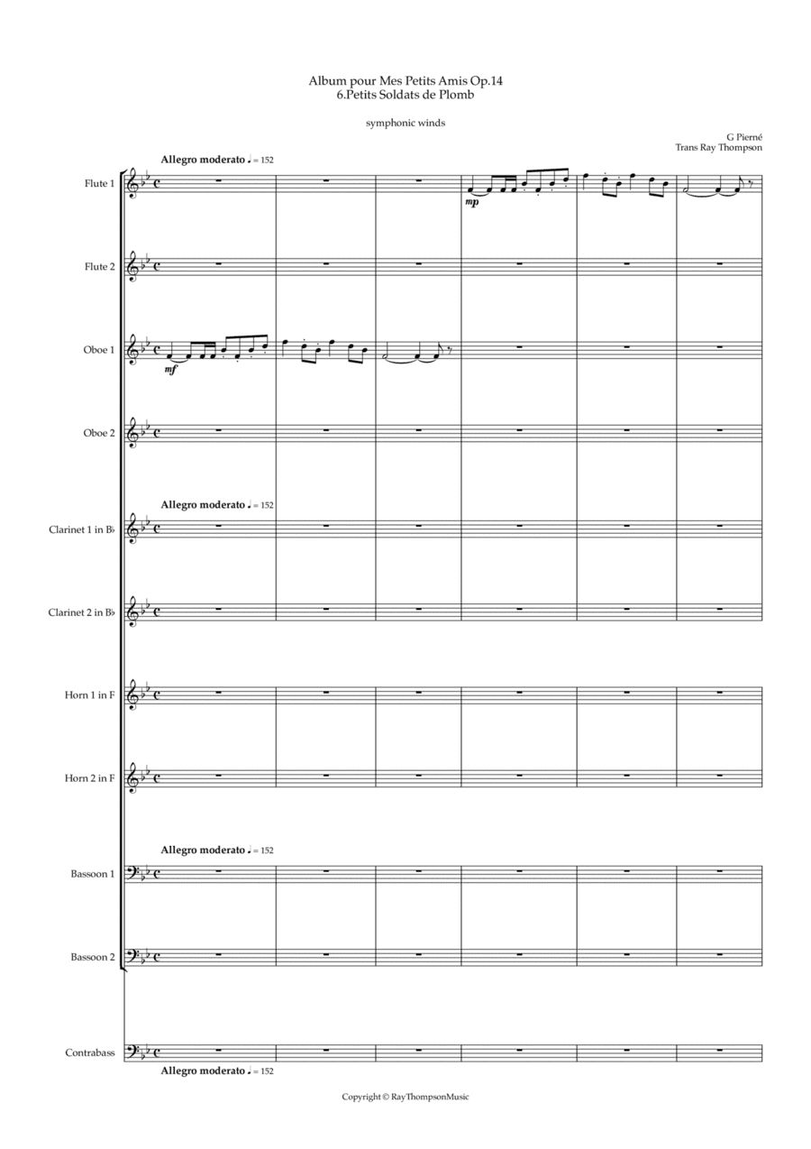 Pierné: Album pour mes Petits Amis Op.14 - 6. Petits Soldats de Plomb - symphonic wind dectet (arr. Ray  Thompson)