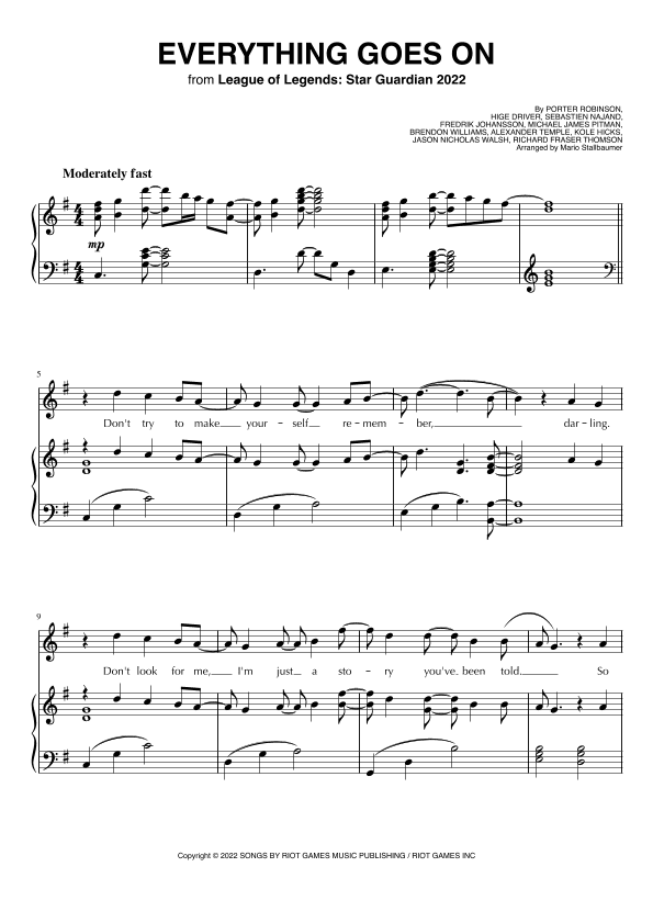 Everything Goes On (arr. Mario Stallbaumer)