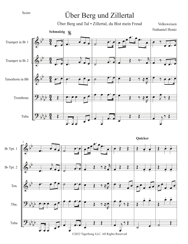 Über Berg und Zillertal (arr. Nathaniel Hontz)