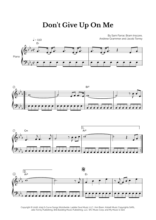 Don't Give Up On Me (arr. Marcos Soares)
