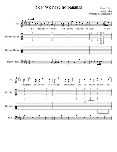 Yes! We Have No Bananas (arr. Dylan Zifko)