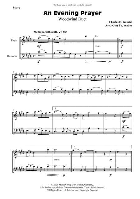 An Evening Prayer (arr. Gert Th. Walter)