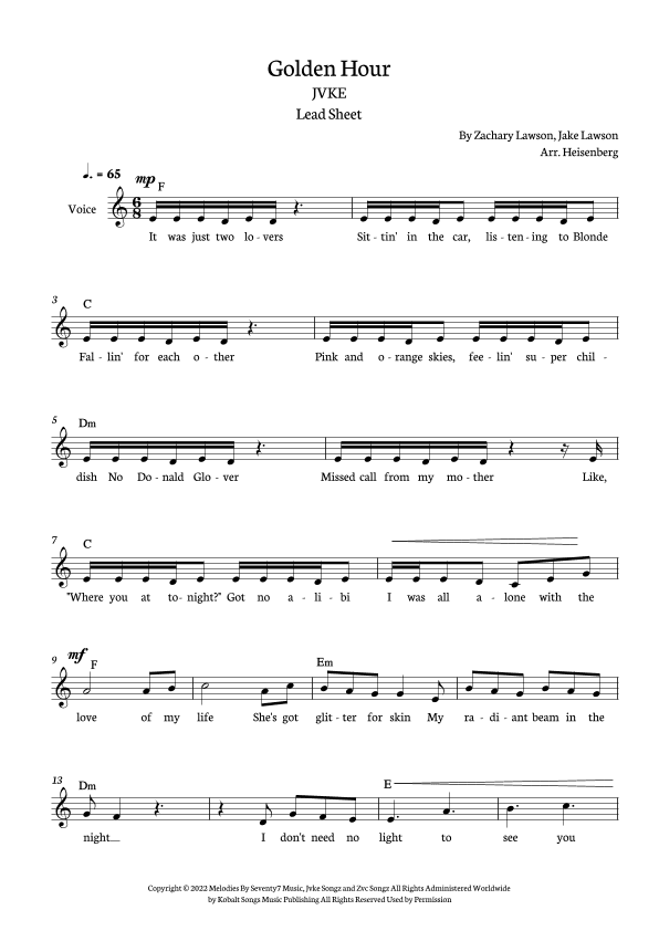 Golden Hour (arr. Heisenberg)