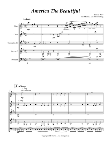 America the Beautiful (arr. Martin J. Van Klompenberg)
