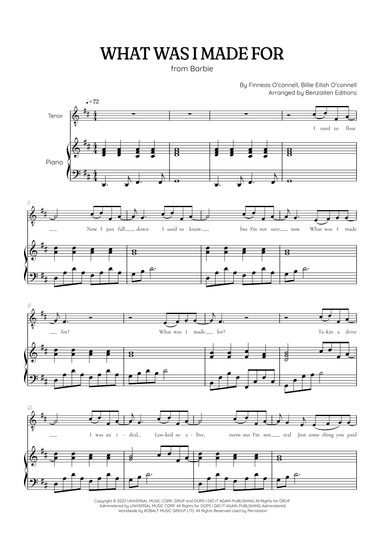 What Was I Made For? (arr. Benzaiten Editions)