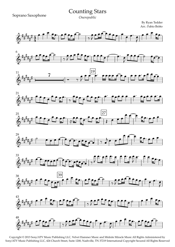 Counting Stars (arr. Fabio Britto)