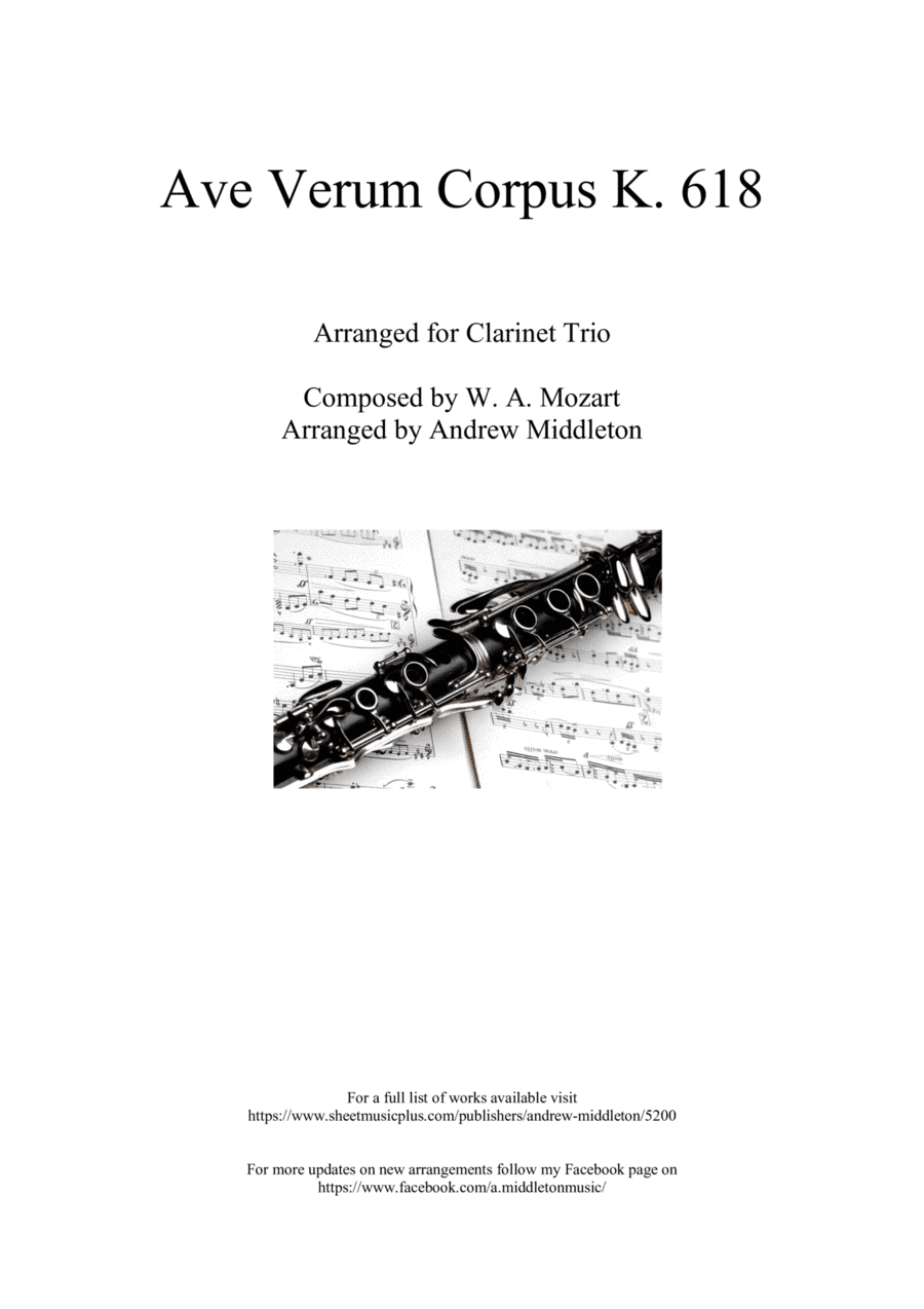 Ave Verum Corpus K. 618 arranged for Clarinet Trio (arr. Andrew Middleton)