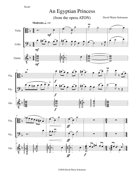 An Egyptian Princess for viola, cello and guitar