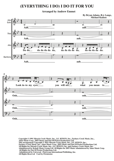 (everything I Do) I Do It For You (arr. Andrew Emmet)