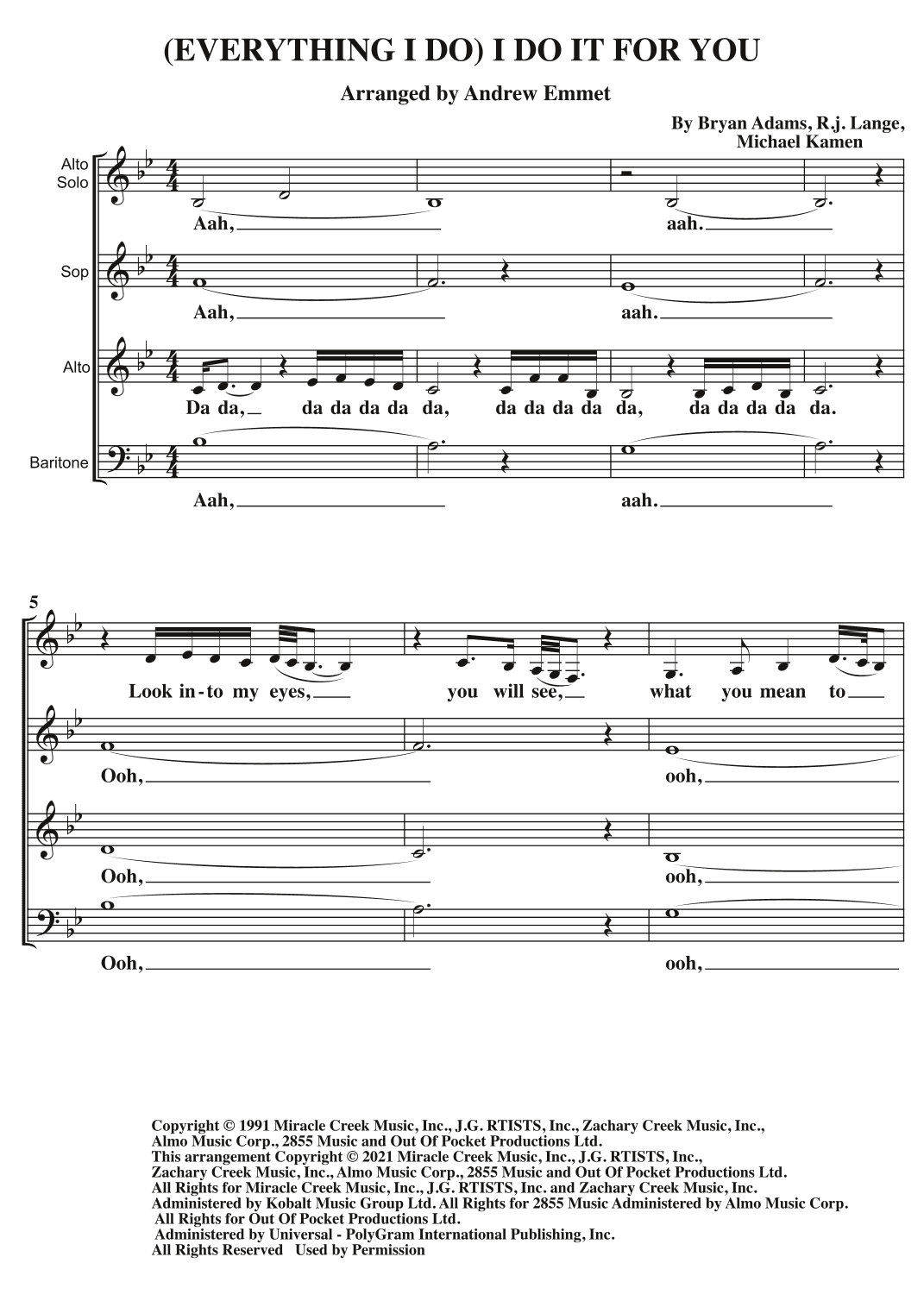 (everything I Do) I Do It For You (arr. Andrew Emmet)