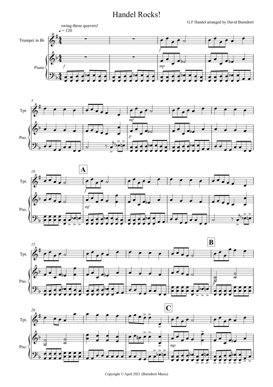 Handel Rocks! for Trumpet and Piano (arr. David Burndrett)