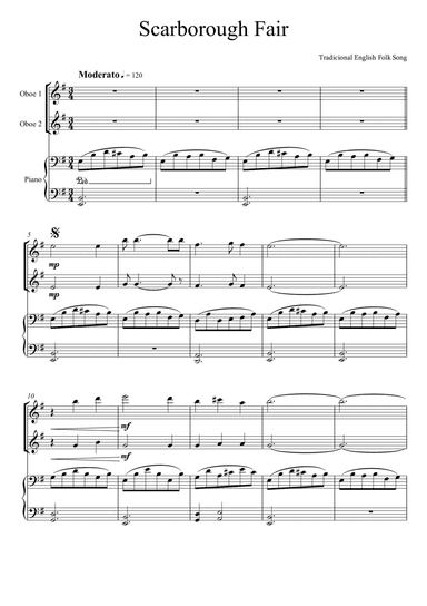 Scarborough Fair - Traditional English Folk Song (Oboe Duet) (arr. André Laitano)