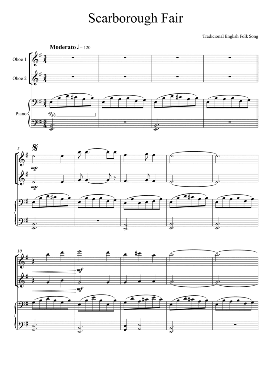 Scarborough Fair - Traditional English Folk Song (Oboe Duet) (arr. André Laitano)