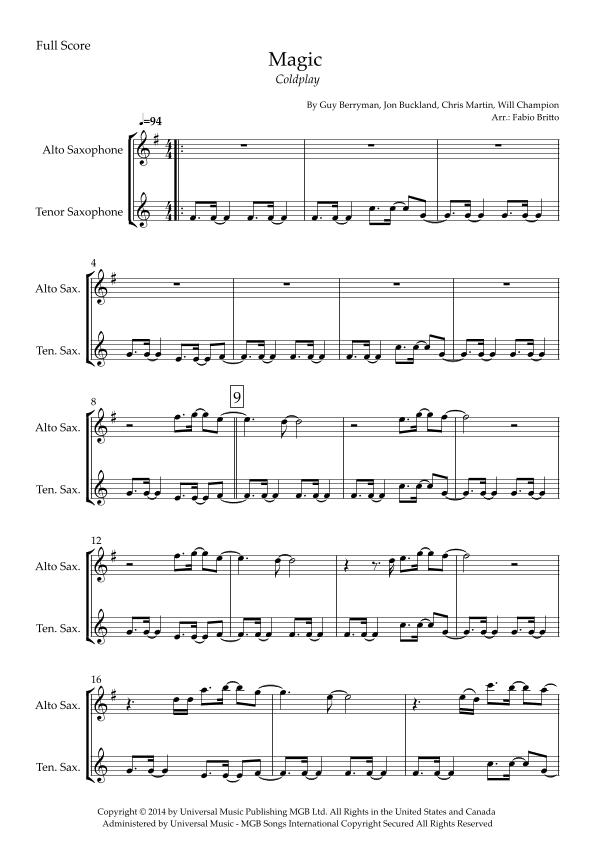 Magic (arr. Fabio Britto)