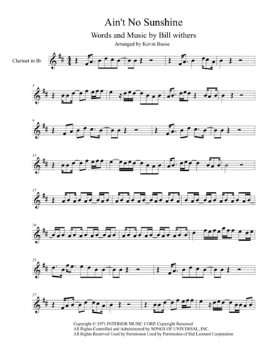 Ain't No Sunshine (arr. Kevin Busse)