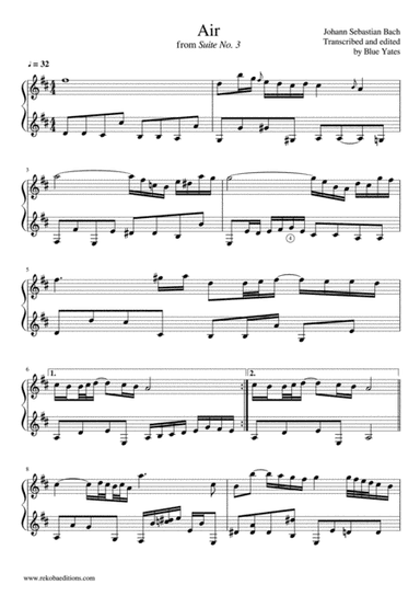 'Air' from Suite No.3 (Johann Sebastian Bach) (arr. Blue Yates)