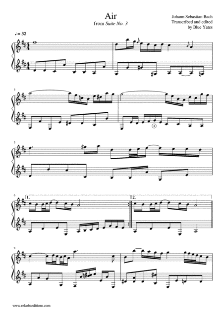 'Air' from Suite No.3 (Johann Sebastian Bach) (arr. Blue Yates)