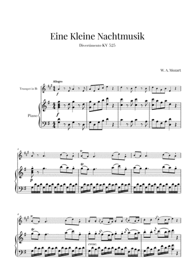 Eine Kleine Nachtmusik for Trumpet and Piano (arr. Cadenza Editions)