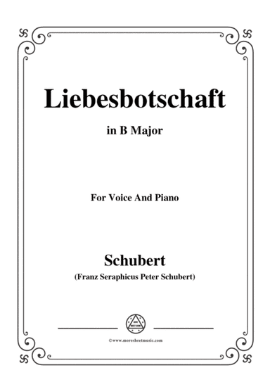 Schubert-Liebesbotschaft,from 'Schwanengesang(Swan Song)',D.957 No.1,in B Major (arr. MSM)