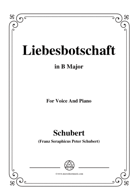 Schubert-Liebesbotschaft,from 'Schwanengesang(Swan Song)',D.957 No.1,in B Major (arr. MSM)
