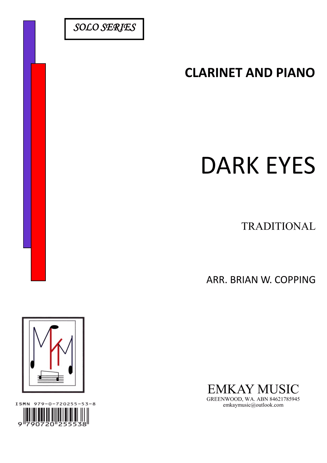 DARK EYES – CLARINET & PIANO (arr. BRIAN W. COPPING)