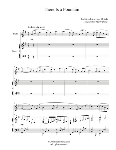 There Is a Fountain (Flute-Piano) (arr. Marty Parks)