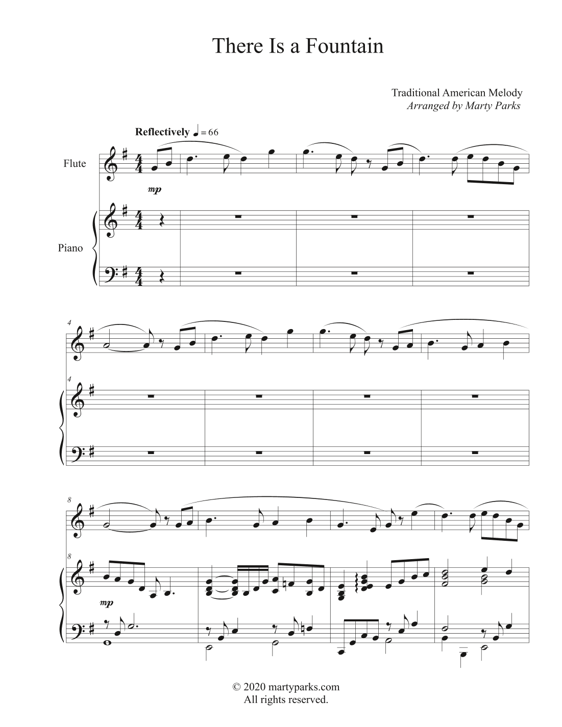 There Is a Fountain (Flute-Piano) (arr. Marty Parks)