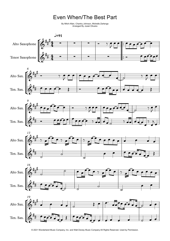 Even When/the Best Part (arr. Josiel Oliveira)