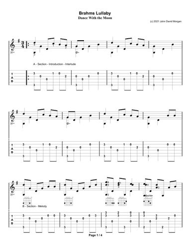 Brahms Lullaby (arr. John David Morgan)