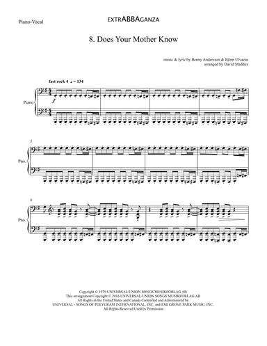 Does Your Mother Know (arr. David Maddux)