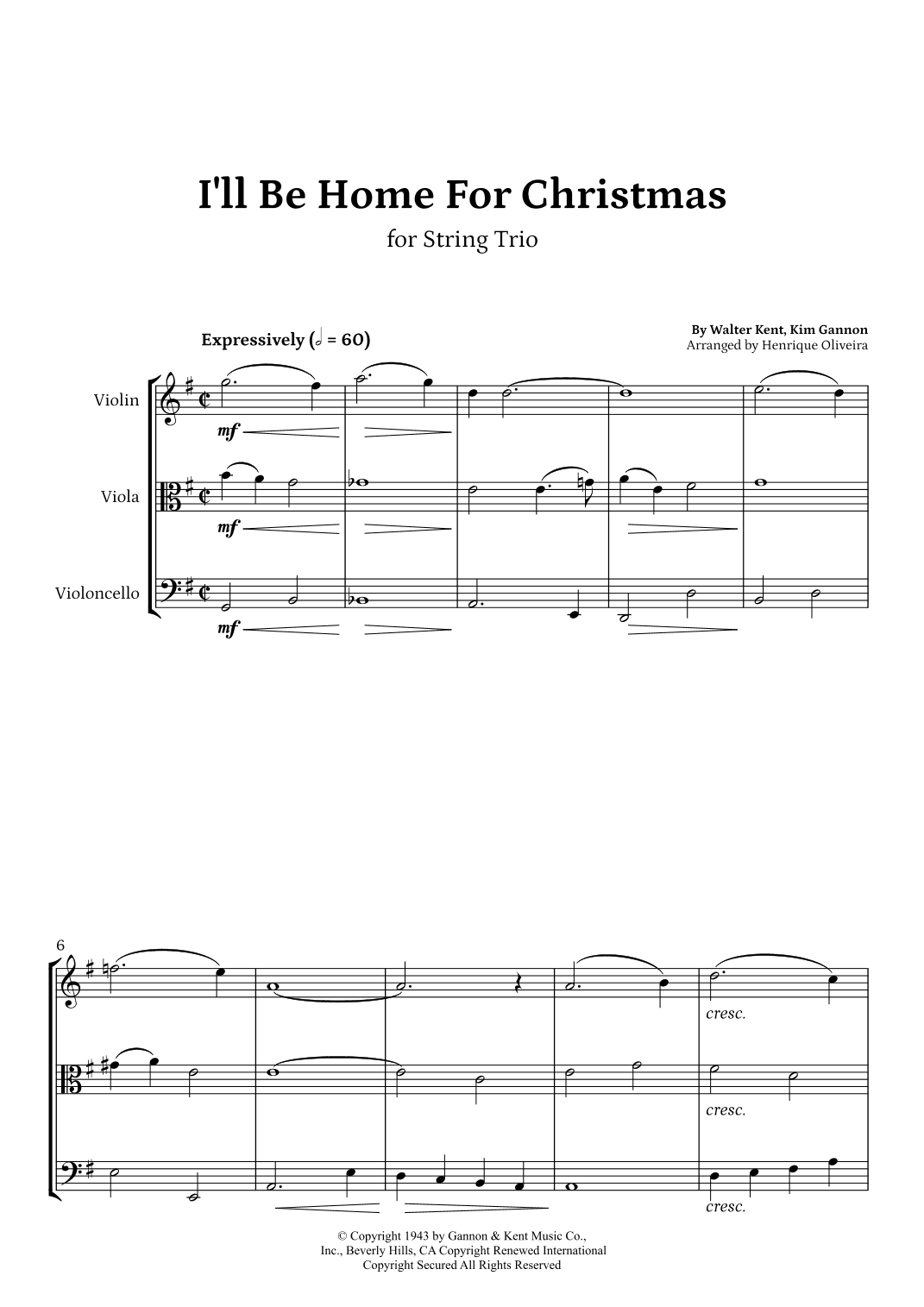 I'll Be Home For Christmas (arr. Henrique Oliveira)