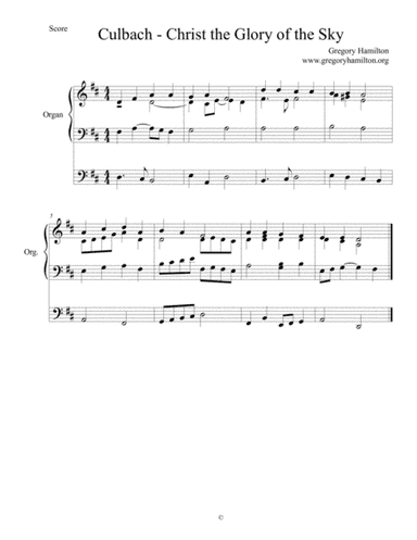 Culbach - Christ the Glory of the Sky - Alternate Harmonization