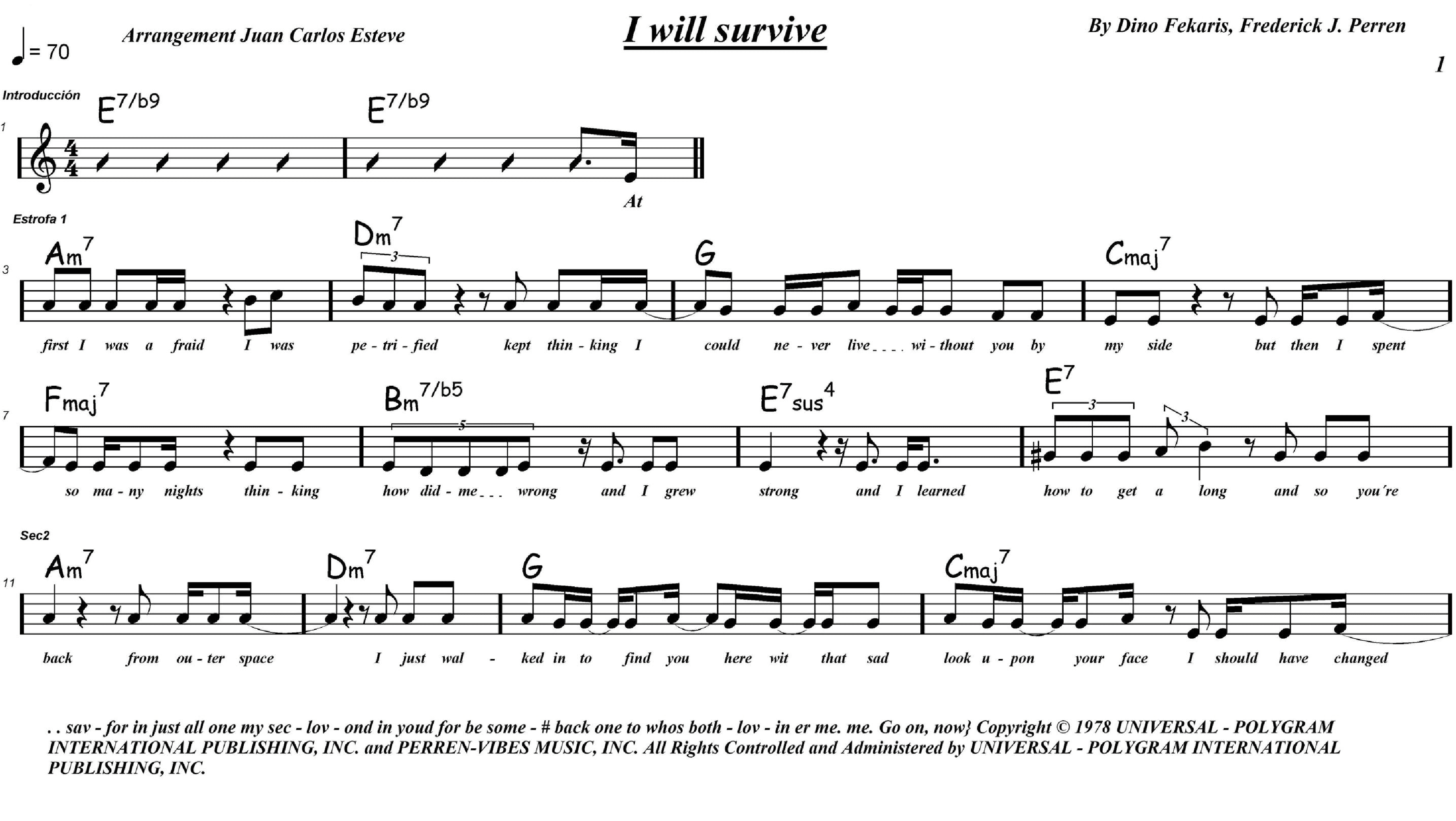 I Will Survive (arr. juan carlos esteve / Gran Coda)