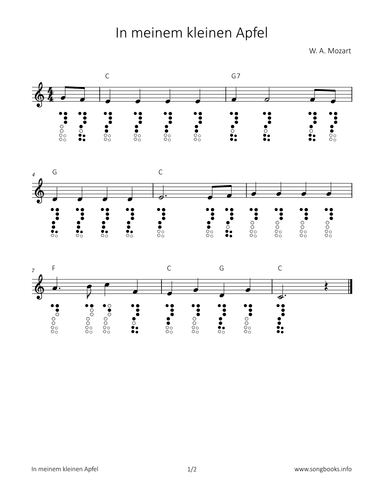In meinem kleinen Apfel (arr. songbooks.info)
