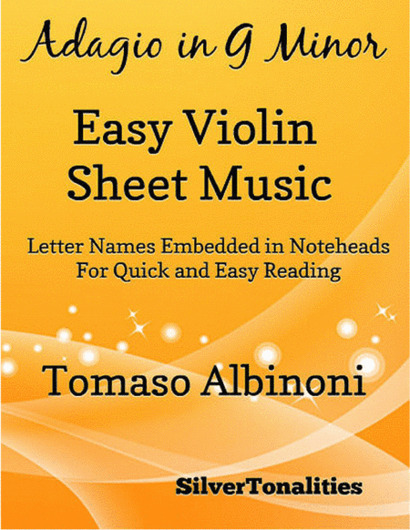 Adagio in G Minor Easy Violin Sheet Music (arr. SilverTonalities)