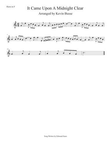 It Came Upon A Midnight Clear (Easy key of C) Horn in F (arr. Kevin Busse)