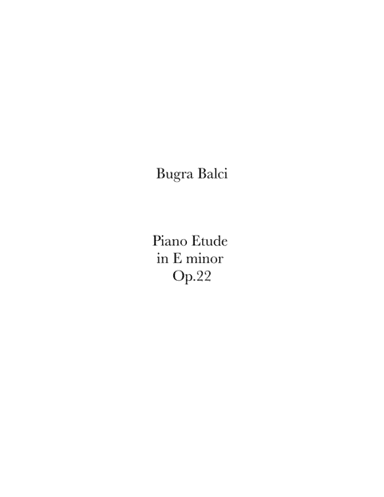 Piano Etude in E minor