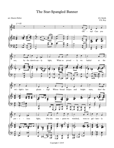 The Star-Spangled Banner for High Voice & Piano (in C) (arr. Shawn Heller)