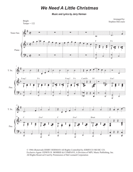 We Need A Little Christmas (arr. Stephen DeCesare)
