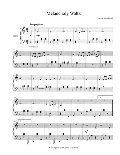 Melancholy Waltz, for the left hand alone