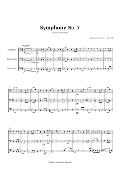 2nd Movement of Symphony No. 7 by Beethoven for Trombone Trio (arr. Ander)