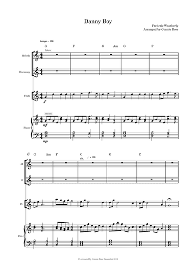Danny Boy - Flute, Vocal duet and Piano (arr. Connie Boss)