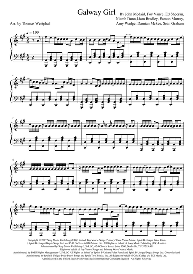 Galway Girl (arr. Thomas Westphal)