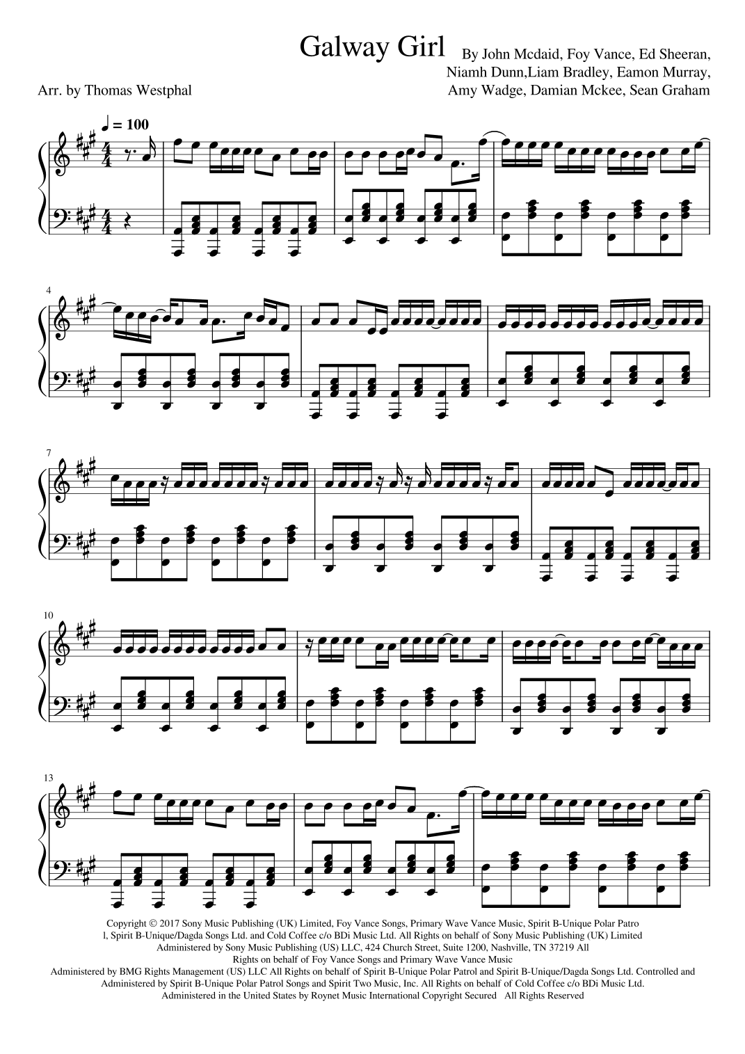Galway Girl (arr. Thomas Westphal)