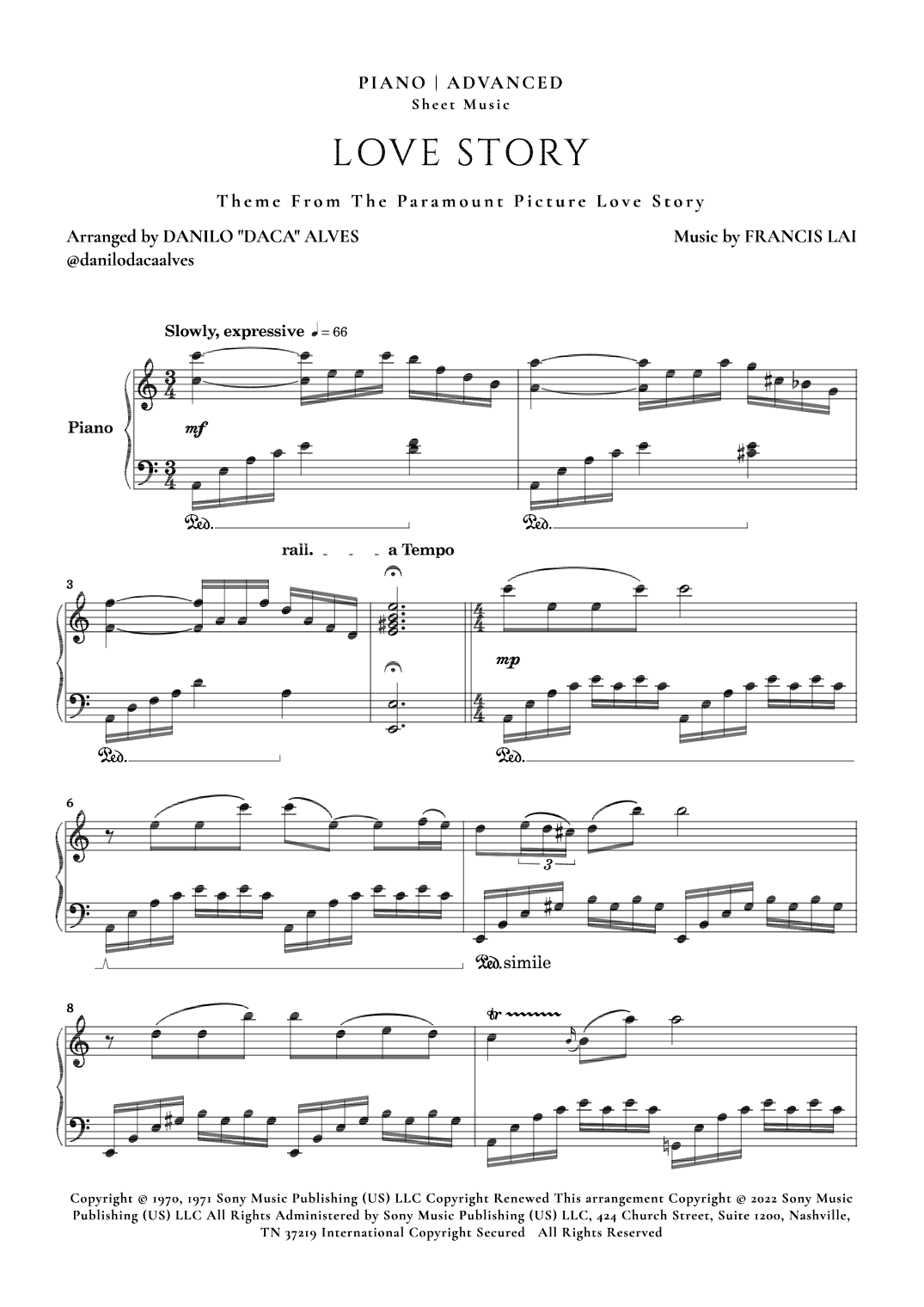 Love Story (arr. Danilo "Daca" Alves)